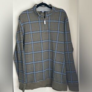 Land's End Plaid 1/4 Zip Pullover Sweater